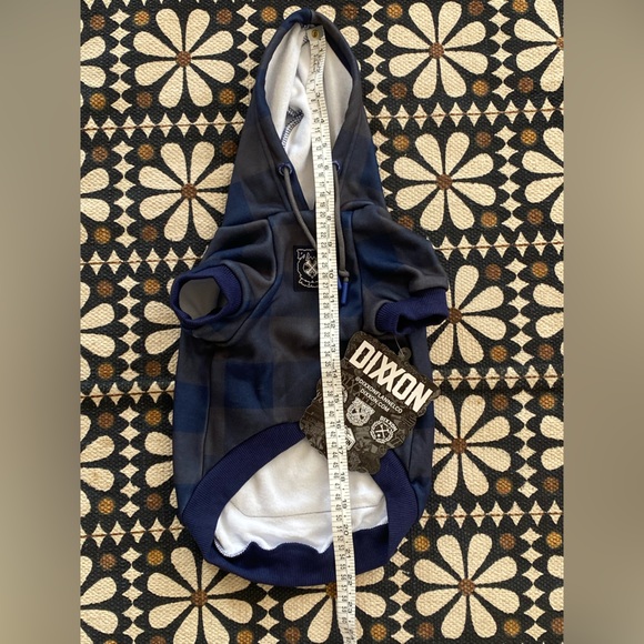 Dixxon NWT Blue Plaid Dog Hoodie Size M - Picture 7 of 8